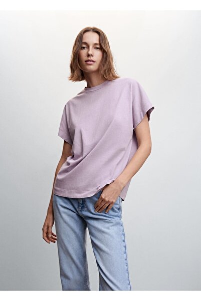 MANGO Woman Yıkanmış Görünümlü Pamuklu Tişört