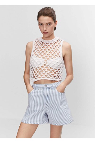 MANGO Woman Yüksek Belli Denim Şort