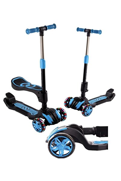 SAZE MAVİ OTURAKLI 3 TEKER LEDE IŞIKLI SCOOTER