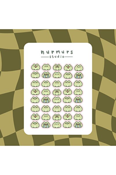 Nurmurs Minik Kurbağalar Sticker Seti - Planner - Ajanda - Bullet Journal Içi...