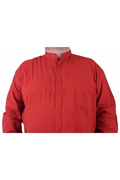 MocGrande Ανδρικό πουκάμισο μεγάλου μεγέθους Lycra λινό Judge με γιακά με τσέπη ΠΛΑΚΑΚΙ