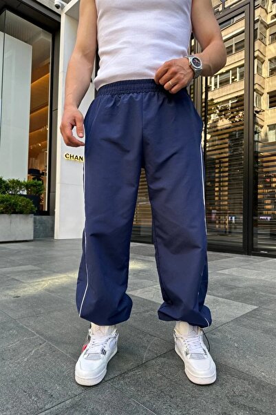 weywot Adjustable Leg Piping Detail Parachute Trousers