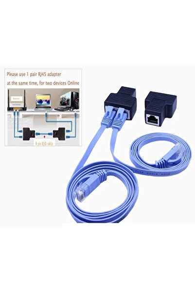 BASTORE 2 Port Network Splitter Ethernet Uzatma İnternet Çoklayıcı