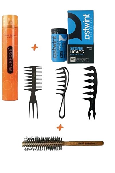 Asfor 3’lü Şekillendirici Wax Tarağı Pudra Wax 20gr Ultra Güçlü Saç Sprey Vep...