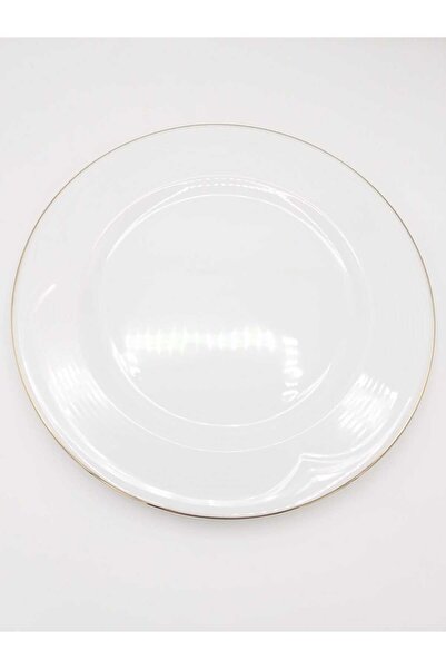 Güral Porselen Satürn Altın Yaldızlı 24 cm Düz Tabak 6 Adet