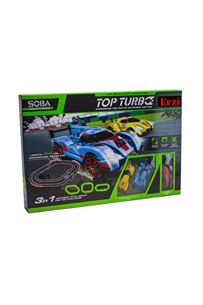 Erzi 1/43 Ölçek Yarış Pisti Işıklı Formula Pisti İki Kişilik Top Turbo