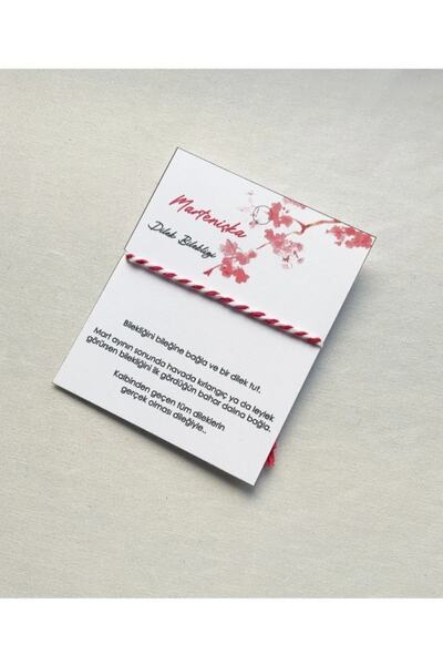 ModaTac 1 Piece Card Marteniçka March Wish Bracelet Red White March Bracelet