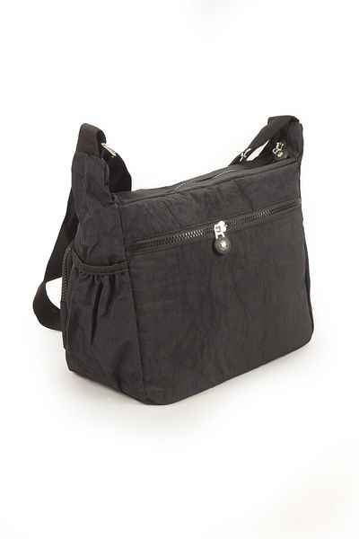 İMAKS 571 Crinkle Black Geantă impermeabilă - Poștaș cu mai multe compartimente, braț încrucișat și umăr