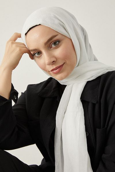 Yefrastore Γυναικείο Hijab Bamboo Shawl Λευκό