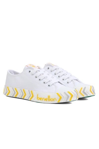 Benetton ® | BN-90624-White Sari- Pantofi sport pentru femei