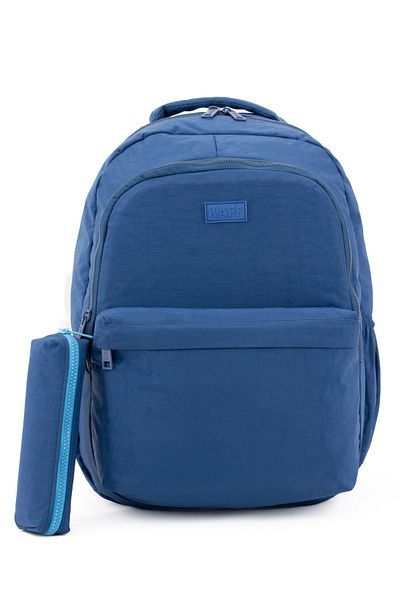 KAFF Unisex Civit 01102-SET Crinkle Fabric Waterproof Multi-Compartment School Backpack with Pen Holder
