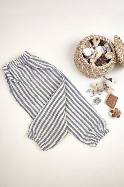 la mure baby 100% Organic Cotton Muslin Baby / Kids Pants OEKO-TEX certified summer striped pants