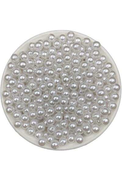 Hedef Bijuteri 8mm Beyaz Renk Lüks / Lüx Kaplama Plastik Inci Boncuk ,Takı Ya...