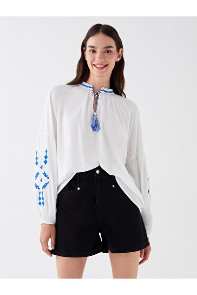 LC Waikiki Pohodlné dámské džínové šortky s tvarovaným elastickým pasem