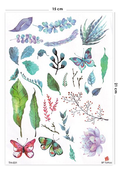 BP Tattoo Neon Renkli Karışık Çoklu Geçici Dövme