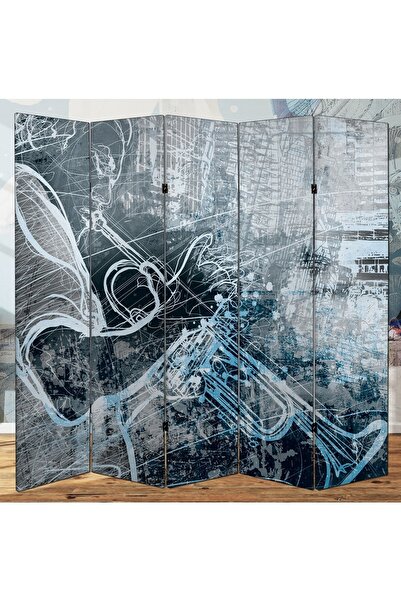 dbsanat Müzik Temalı Özel Tasarım Paravan Room Divider 180 x 200 cm