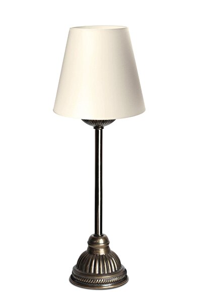 HOMİNG Homing Antique Finish Vintage Metal Lampshade Cream Fabric