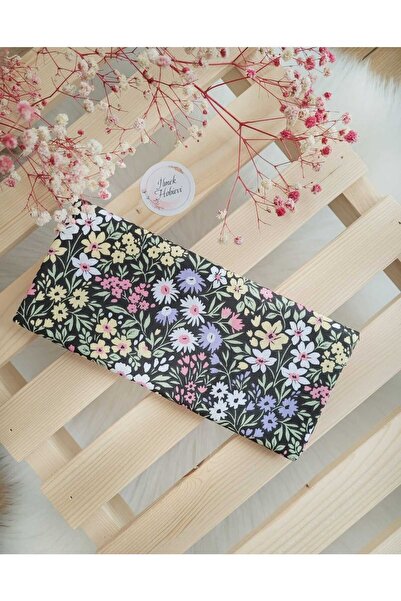 ilmekhobievi قماش بوبلين زهور ربيعية خلفية سوداء 100% قطن 50x170 سم (قطعة واحدة)
