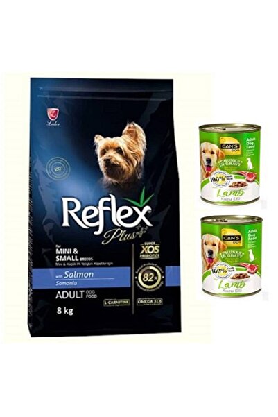 Reflex Plus Küçük & Mini Irk Somonlu Yetişkin Köpek Maması 8 Kg + 2 Konserve