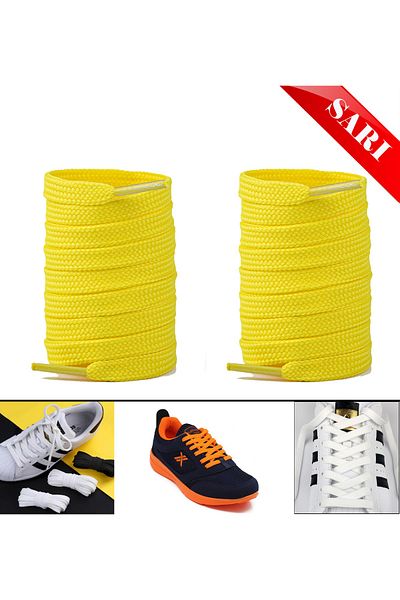 AiryFooT Shoelaces 120 Cm Flat Converse Yellow 1 Pair