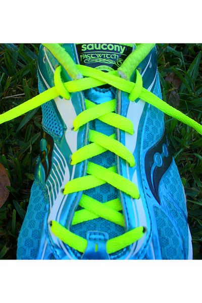 AiryFooT Shoelaces 120 Cm Flat Converse Green Highlighter 1 Pair