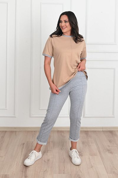 Koza Butik Γυναικείο Σετ Φούτερ με Λεπτομέρεια Πλάτης Plus Size 3804-23