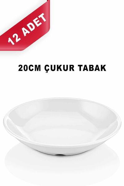 İMSAŞ MELAMİN 20 Cm Kırılmaz Melamin Çukur Tabak Haşlama Tabak Iş Yeri Lokant...