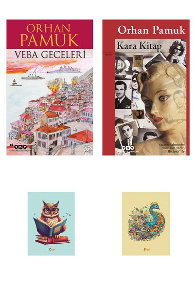 Yapı Kredi Yayınları Orhan Pamuk Novels - Kara Kitap - Veba Geceleri - Set wi...