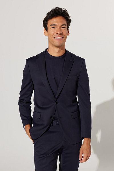 AC&Co / Altınyıldız Classics Men's Dark Navy Slim Fit Slim Fit Mono Collar Suit