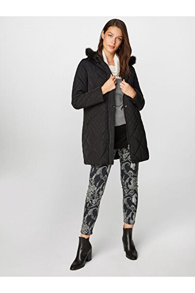 Faik Sönmez Kürk Kapüşonlu Kapitone Kaban 00041