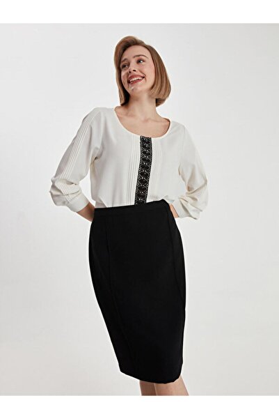 Faik Sönmez Dámská černá Slim Fit sukně 00035