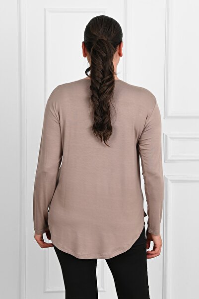 Koza Butik Women's Half Zipper Detailed Plus Size Blouse 1387-23