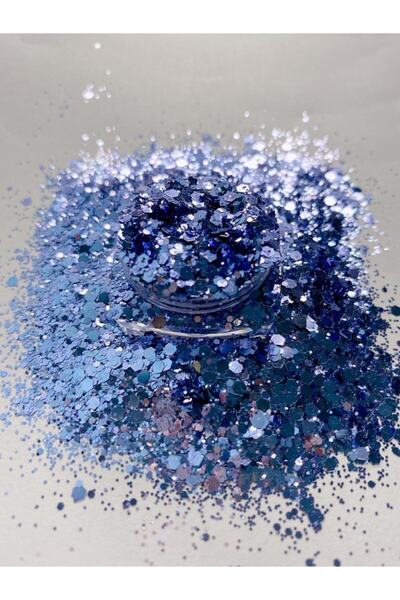Sirius Hobi Epoksi Reçine Navy Blue Tırnak Makyaj Chunky Glitter 8 gr Hologramlı Sim 2x4gr Kutulu