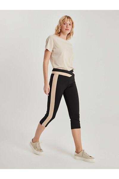 Faik Sönmez Renk Bloklu Capri Tayt 66586