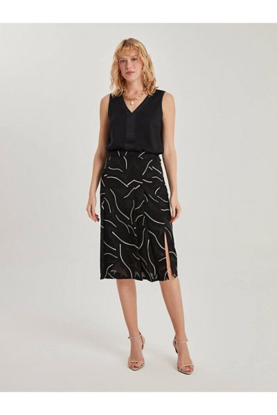 Faik Sönmez Fustă cu model geometric 66353