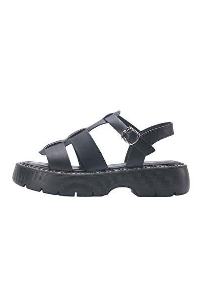 lumberjack Women's Black Thick Sole Sandals Int1223Y005 3Fx