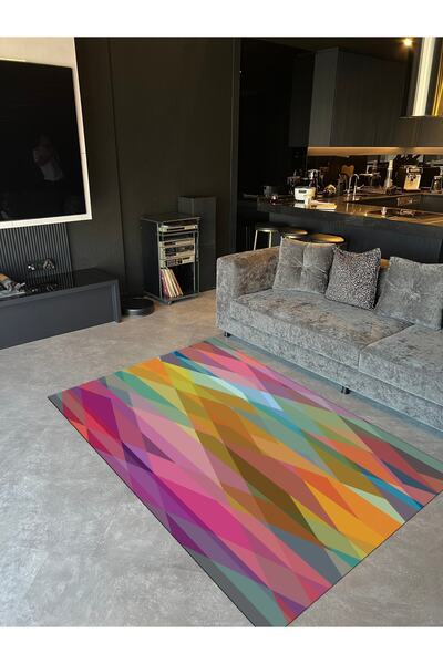Rugs Modern Halı Covor decorativ țesut cu imprimeu digital PrizmaTema colorat...