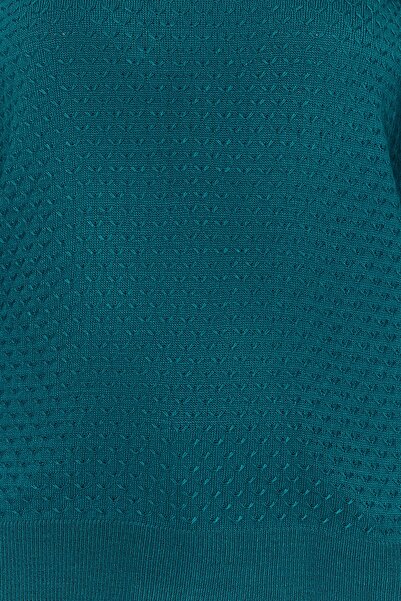 Trendyol Collection Benzínový stojánek s límcem pletený svetr TWOAW21KZ0817