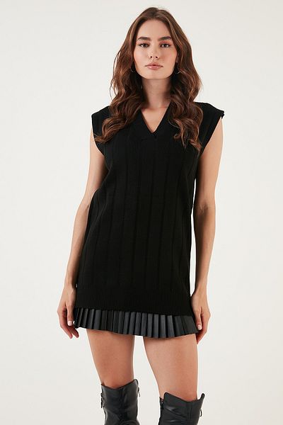 Lela V-Neck Long Knitwear Sweater SWEATER 4616088