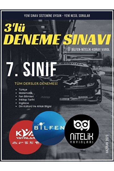 Nitelik Yayınları 7. Sınıf Tüm Dersler 3'Lü Deneme Sınavı (KVA Yayınları-Bilf...