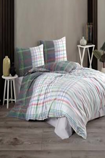 Kristal By Taç Çift Kişilik Uyku Seti Ekose Gri