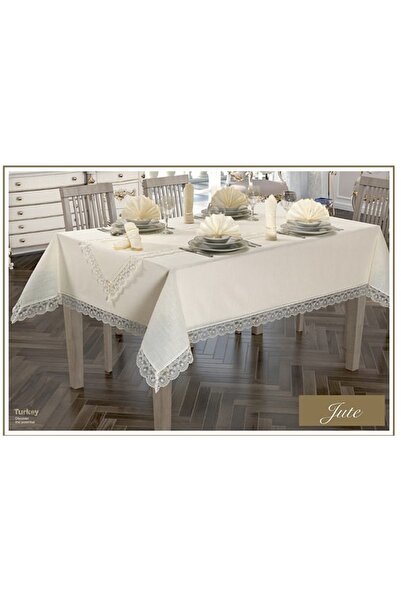 Genel Markalar Irebe Avangarde Boy Simli Keten Kumaş Masa Örtüsü Takımı 160x2...
