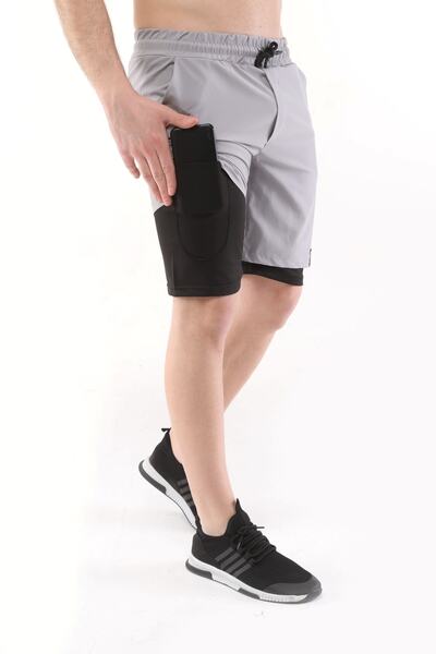 GHASSY CO. Erkek Running Hızlı Kuruma Micropoly Antrenman Halısaha Fitness Kısa Taytlı Outdoor Şort