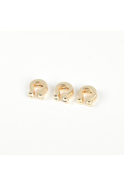 yfhobi 4 ADET - 8 mm, ŞANS SİMGESİ DESENLİ METAL UÇ, ORTADAN DELİK ZAMAK ARA PARÇA, SARI LAK RENK 1. KALİTE