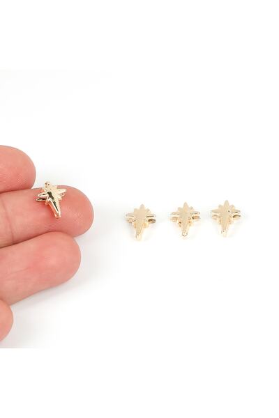 yfhobi 4 ADET- 11 mm, KUTUP YILDIZI DESENLİ METAL UÇ, ORTADAN DELİK ZAMAK ARA...