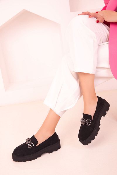 SOHO Black Suede Women's Casual Shoes 17894