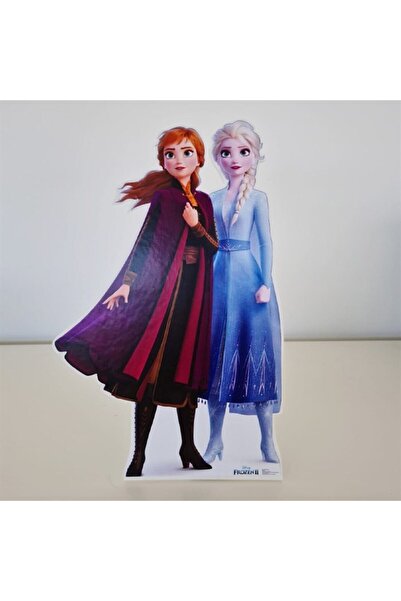 Parti Evreni Ayaklı Dekor Pano - Frozen Elsa Anna - 30 cm
