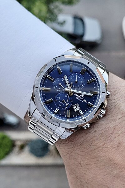 Daniel Klein Kadranı Lacivert Kordonu Gümüş Renk 3 ATM Su Geçirmez İç Gösterg...