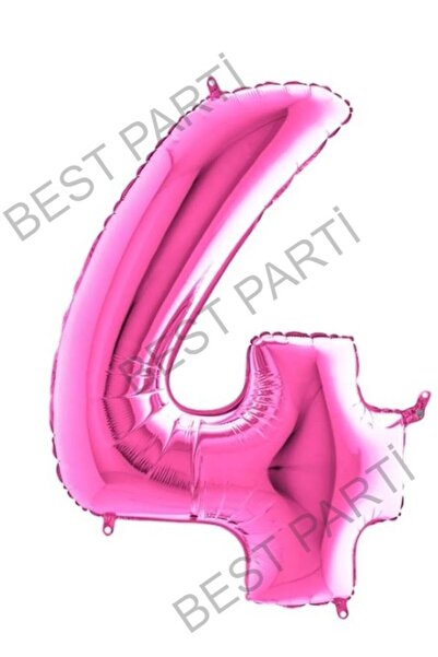 BEST PARTİ DOĞUM GÜNÜ PARTİ SÜSLERİ بالون رقم فويل وردي فوشيا 100 سم 4