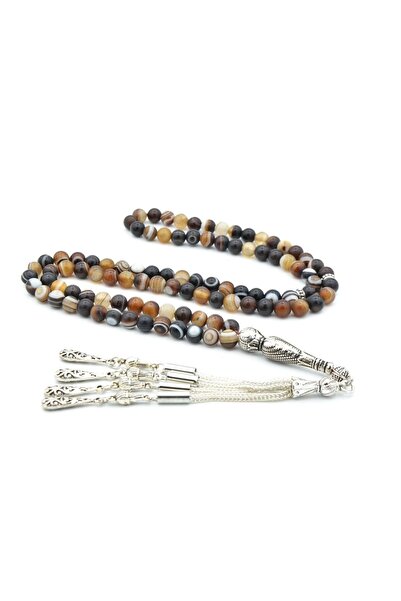 Murty99 Globe Cut 99 de linii Agat Negru Tasbih 6,5 Mm